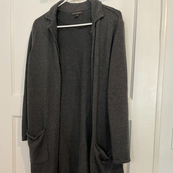 banana republic long grey sweater with pockets, small - Picture 1 of 3